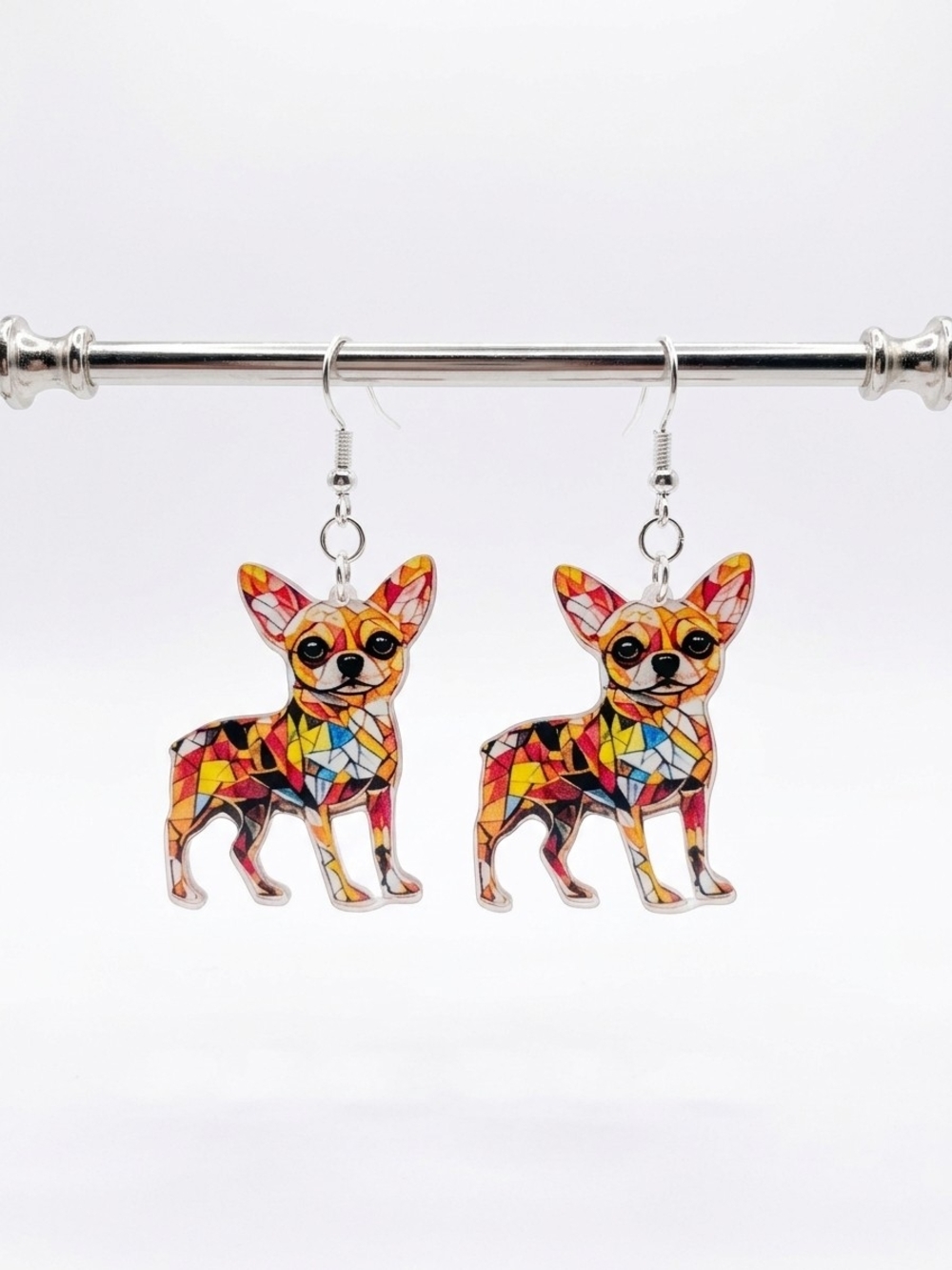 NEW Handmade Chihuahua Acrylic Earrings  (0498)